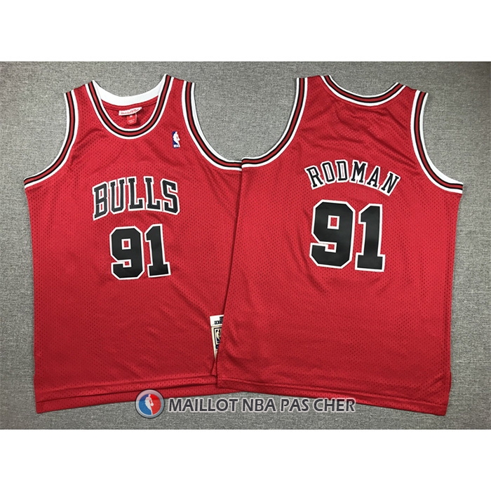 Maillot Enfant Chicago Bulls Dennis Rodman NO 91 Mitchell & Ness 1997-98 Rouge